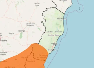 ES tem novo alerta laranja para chuva e ventos de até 100 km/h