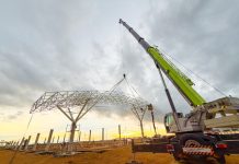 Rodoviária de Linhares ganha primeiro arco da cobertura