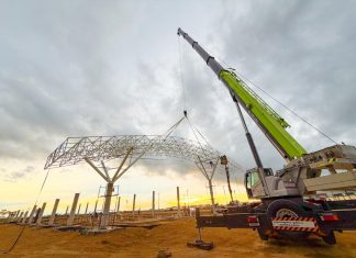 Rodoviária de Linhares ganha primeiro arco da cobertura