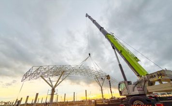 Rodoviária de Linhares ganha primeiro arco da cobertura